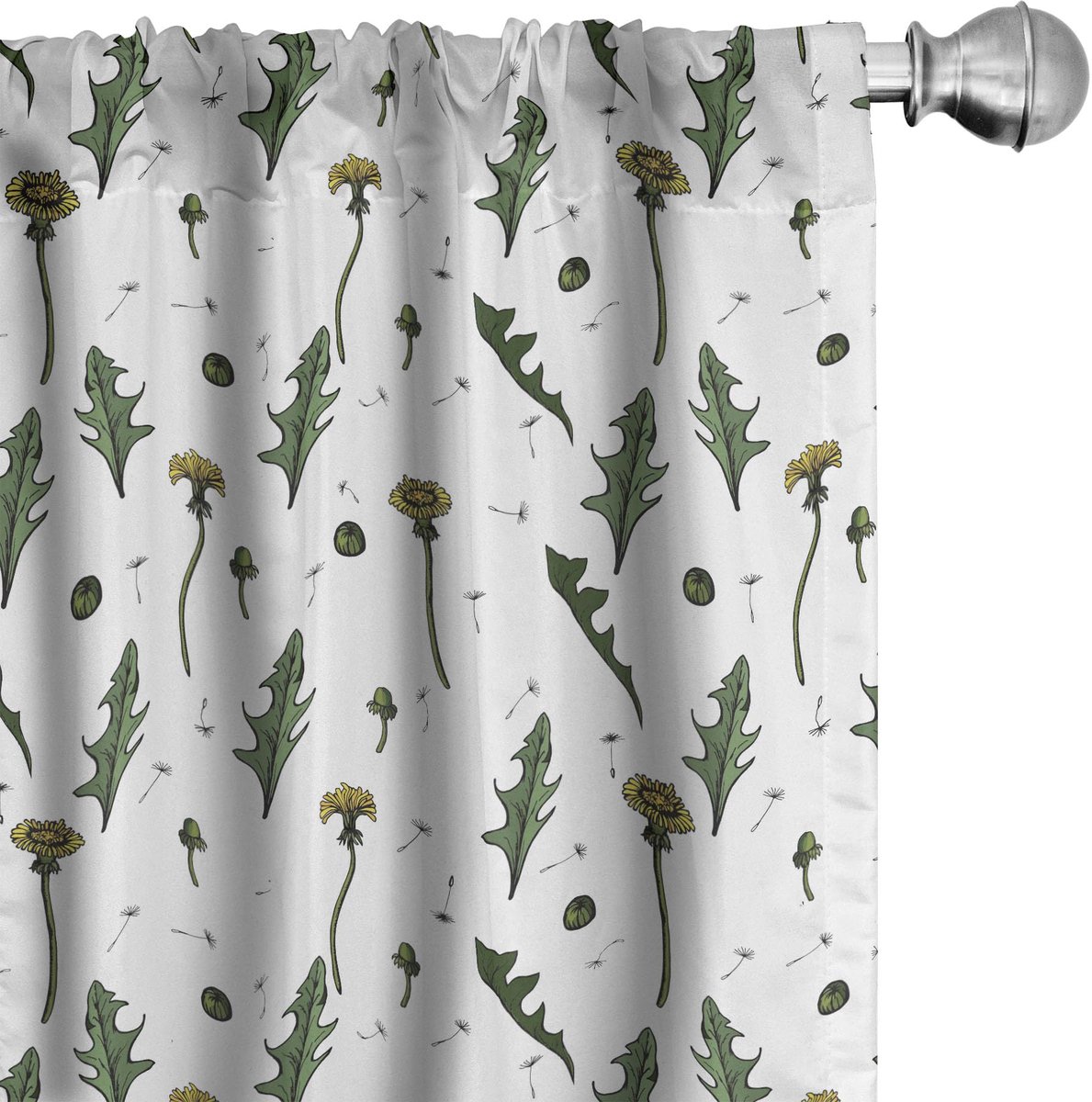 ABAKUHAUS paardenbloemgordijnen – 2-delige set 75x175 cm – microvezel