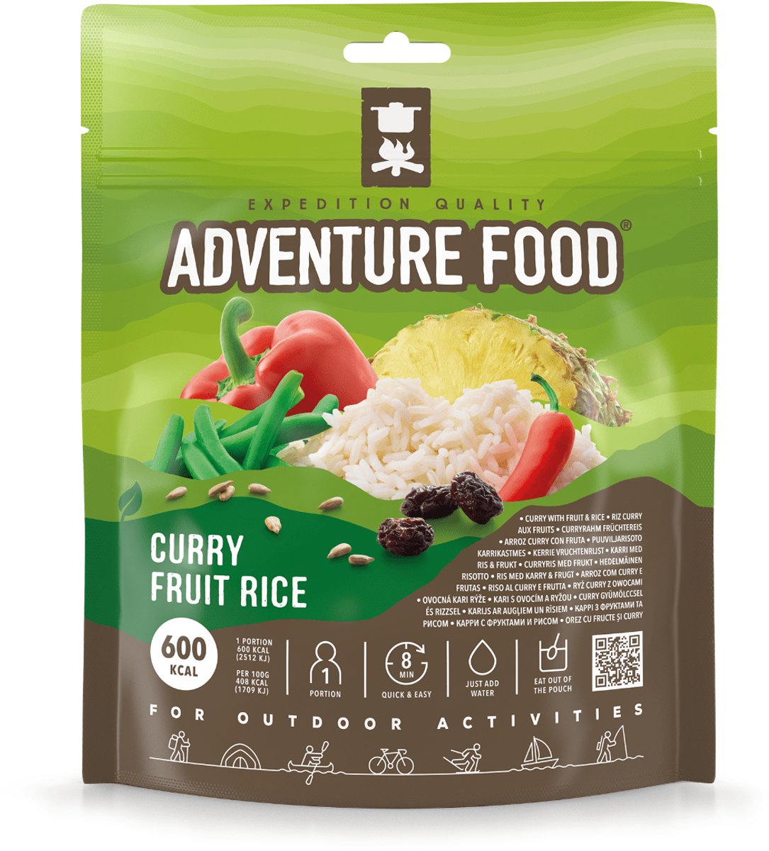 Adventure Food Curry Fruit Rice (Gevriesdroogd) – Vegetarisch – Lichtgewicht & Lang houdbaar – Geschikt voor outdoor & noodpakket