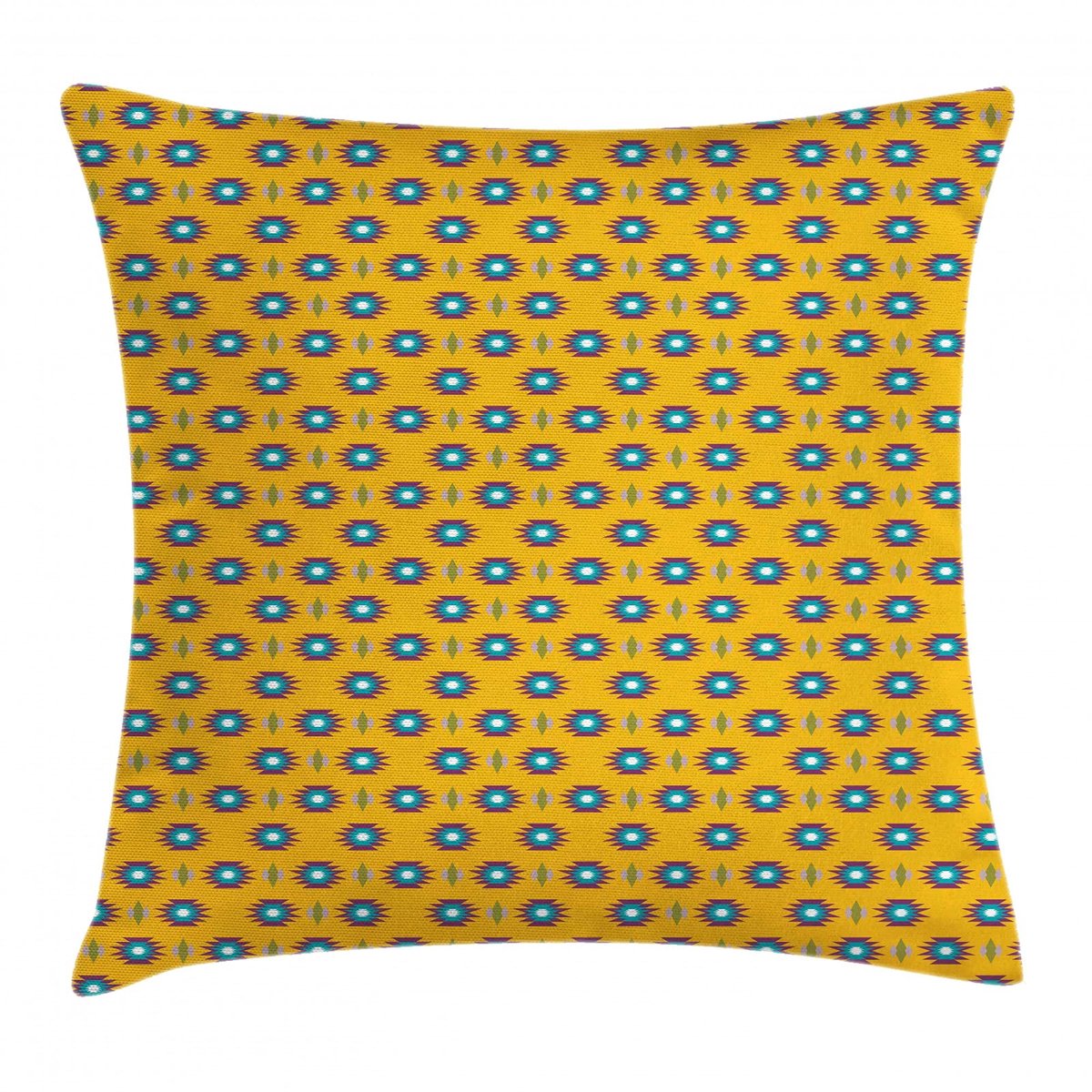 ABAKUHAUS Mosterd Kussenhoes – etnisch tribaal – 40x40 cm – Oranje/Multicolor