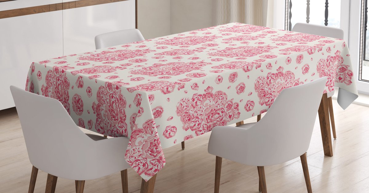 ABAKUHAUS Tafelkleed – koraal 140x170 cm – satijnmix, wasbaar