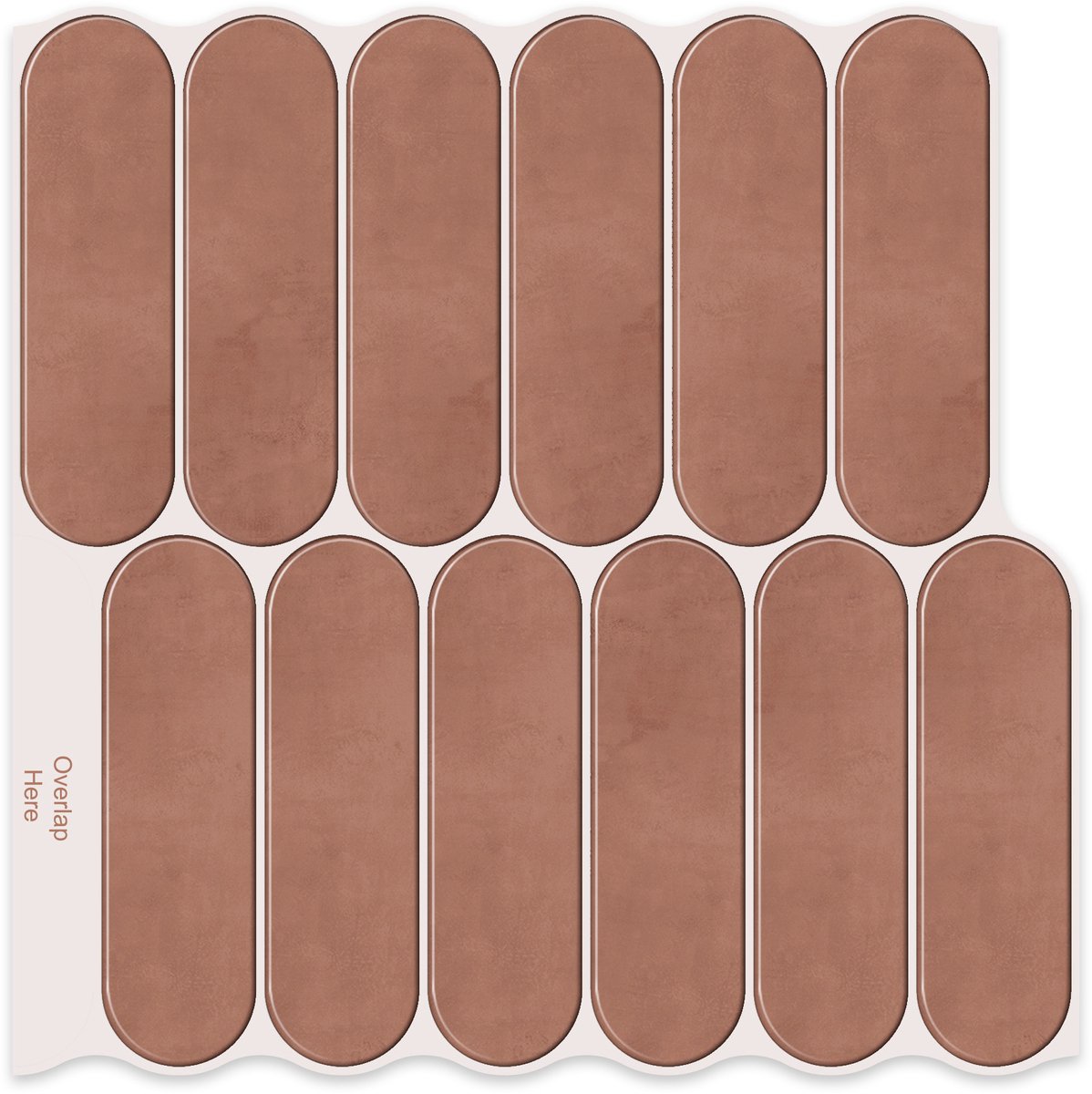 24Supply Plaktegels - 10 Stuks - Glans - Ovale Vinger Tegel - Terracotta - 30.5x30.5cm