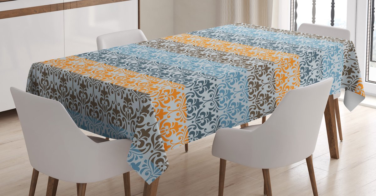 ABAKUHAUS Tafelkleed – Antieke damastkunst – 140x200 cm – Babyblauw multicolor
