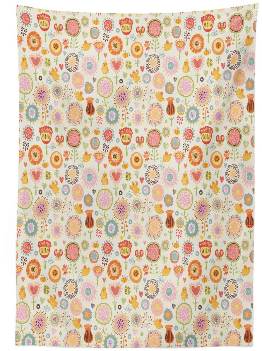 ABAKUHAUS Tafelkleed 140x200 cm – Bloemenprint, satijnmix