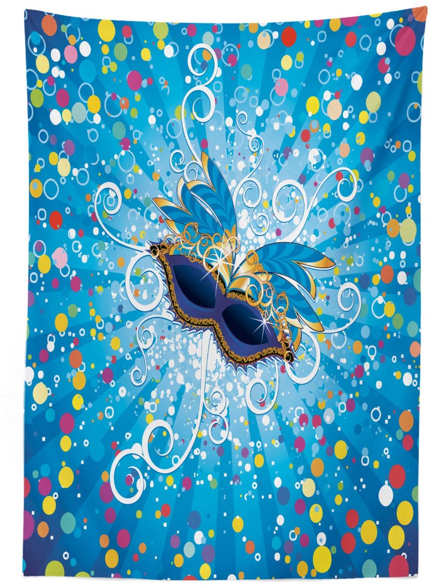 ABAKUHAUS Carnaval Tafellaken – 140x200 cm – Veelkleurig satijn