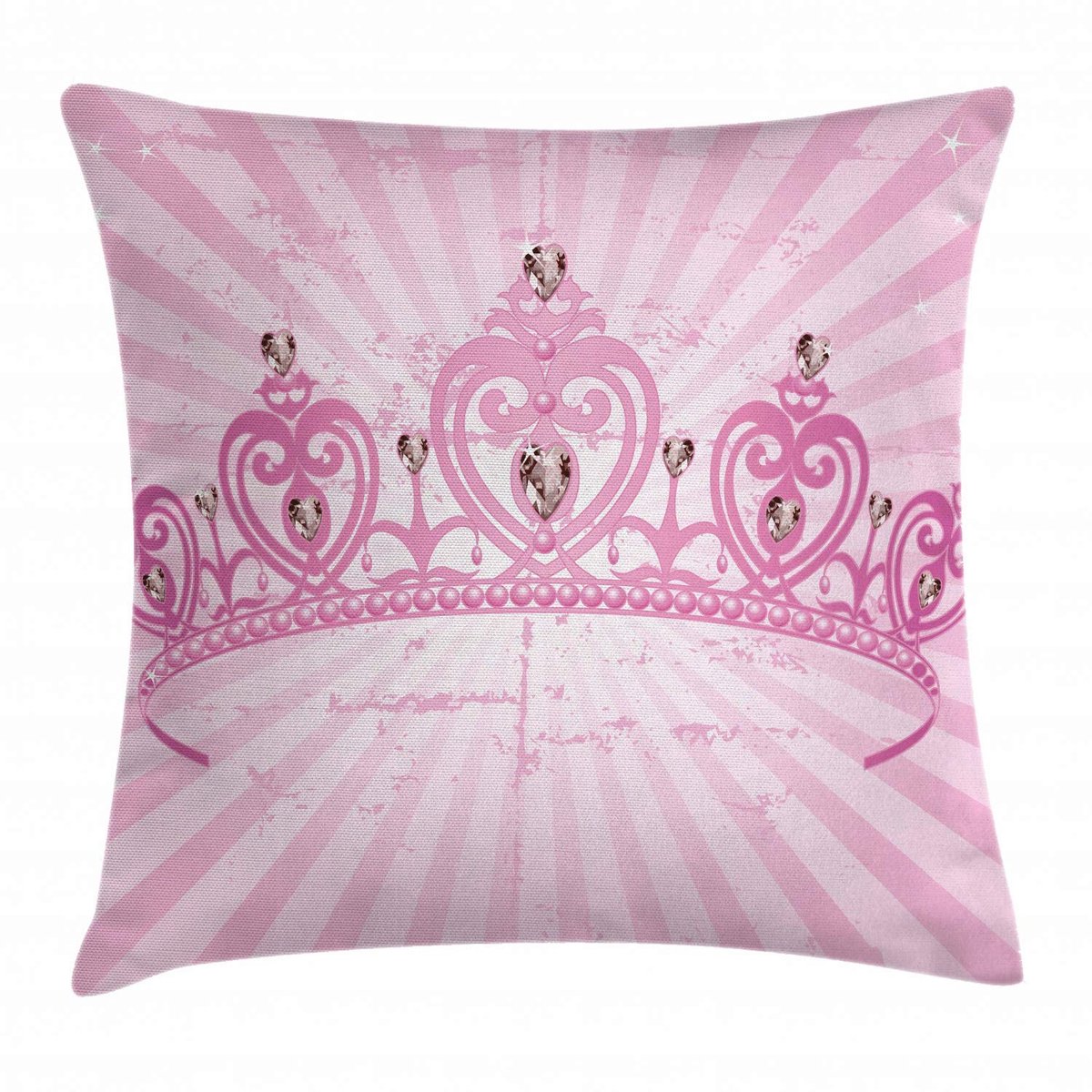 ABAKUHAUS Kinderkussenhoes Prinses Roze – Dubbelzijdig bedrukt, Rits, 45×45 cm