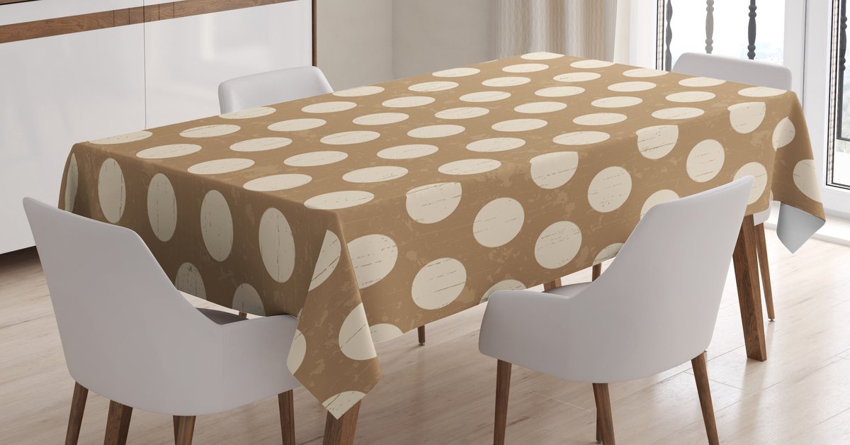 ABAKUHAUS tafelkleed – rechthoekig 140x200 cm – crème tan, wasbaar
