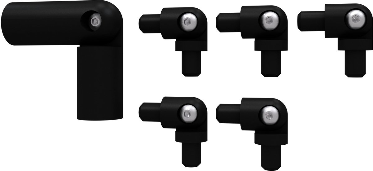 Kordo - Hoekkit - Diepzwart RAL9005 - hoeken tussen 90° en 180°