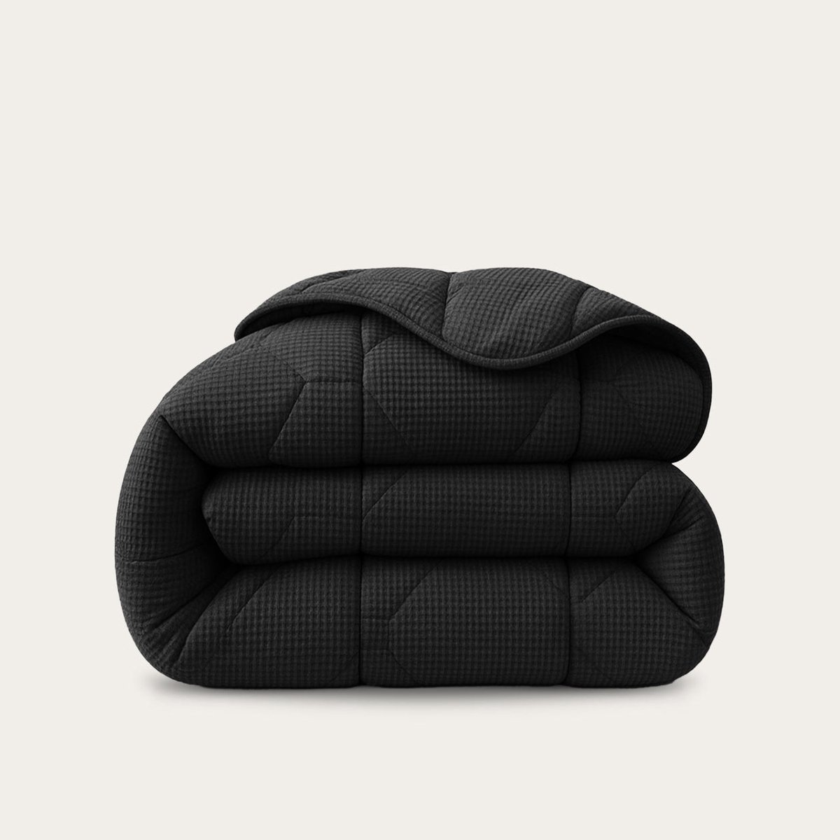 HappyBed Dekbed zonder overtrek 240x200 - Bedrukt dekbed zonder hoes - Hoesloos Dekbed met Print - Wasbaar - Lits Jumeaux - Black