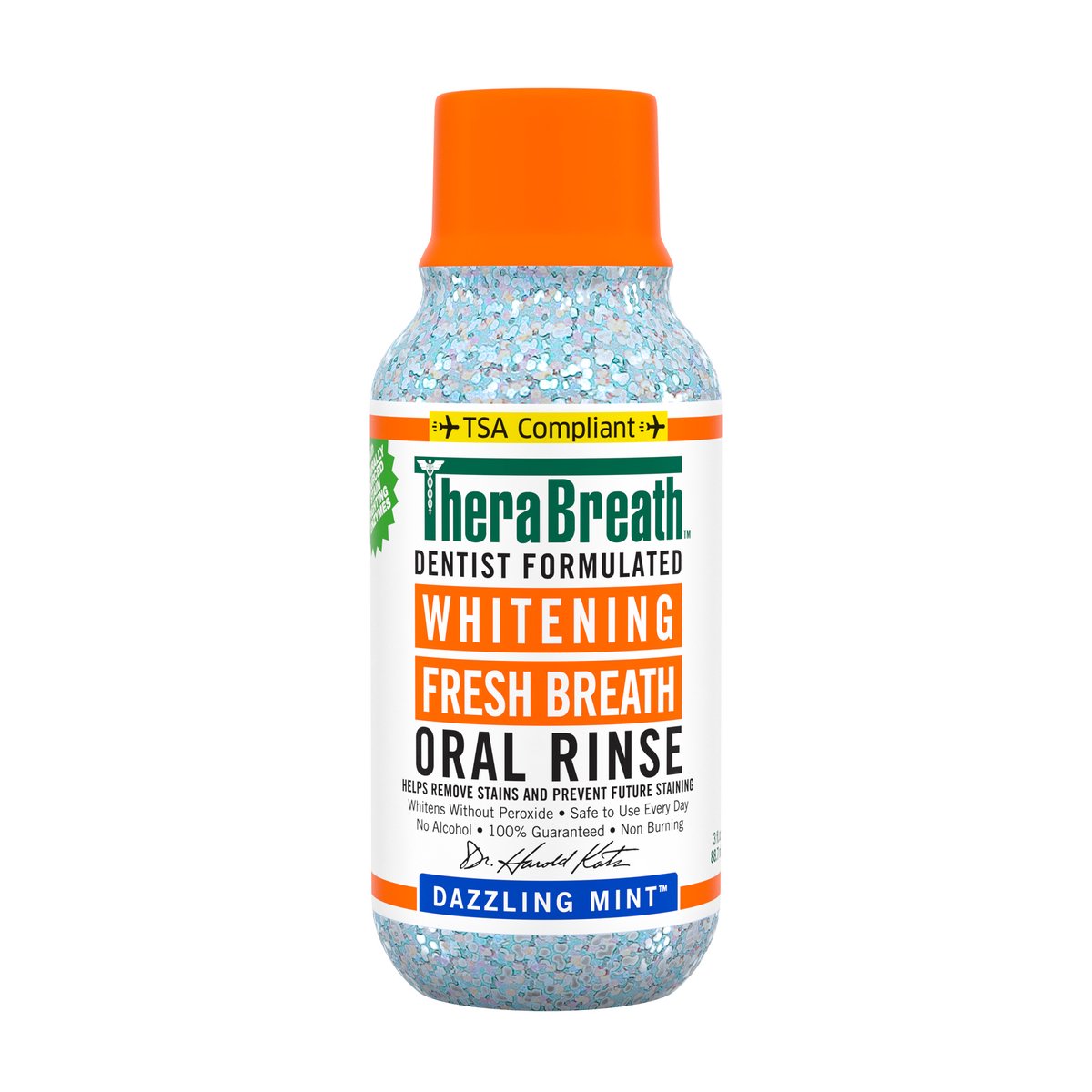 TheraBreath Whitening Mouthwash – Dazzling Mint – Mondwater voor Wittere Tanden – Travel Size – 88 ml