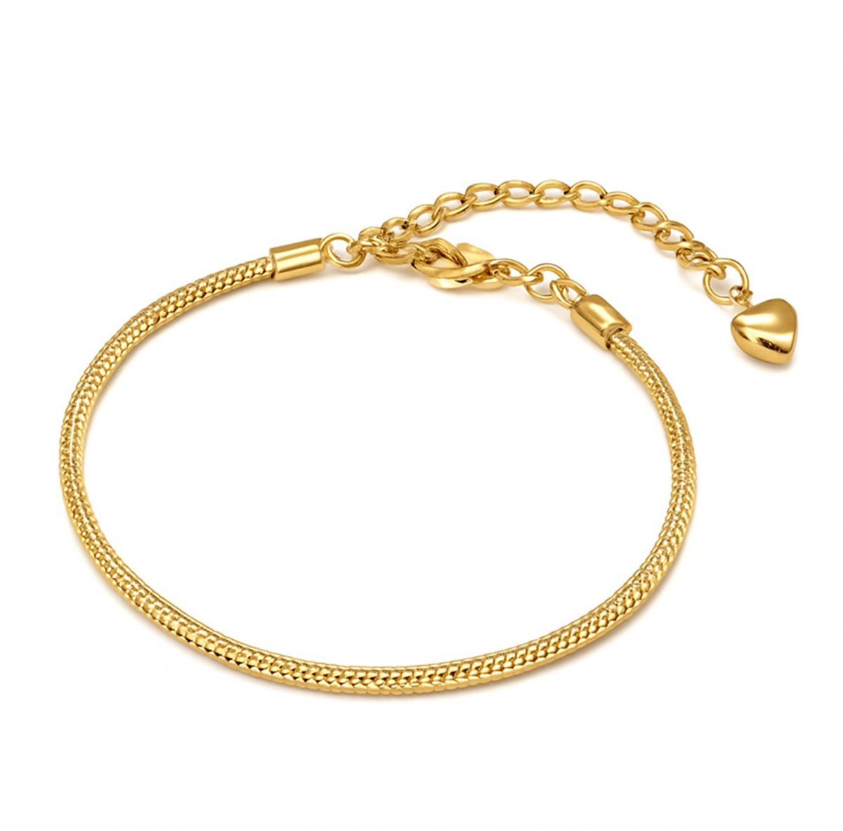EmmyRovi – Bedelarmband – 18 cm – Goudlook – Verzilverd – 3 mm
