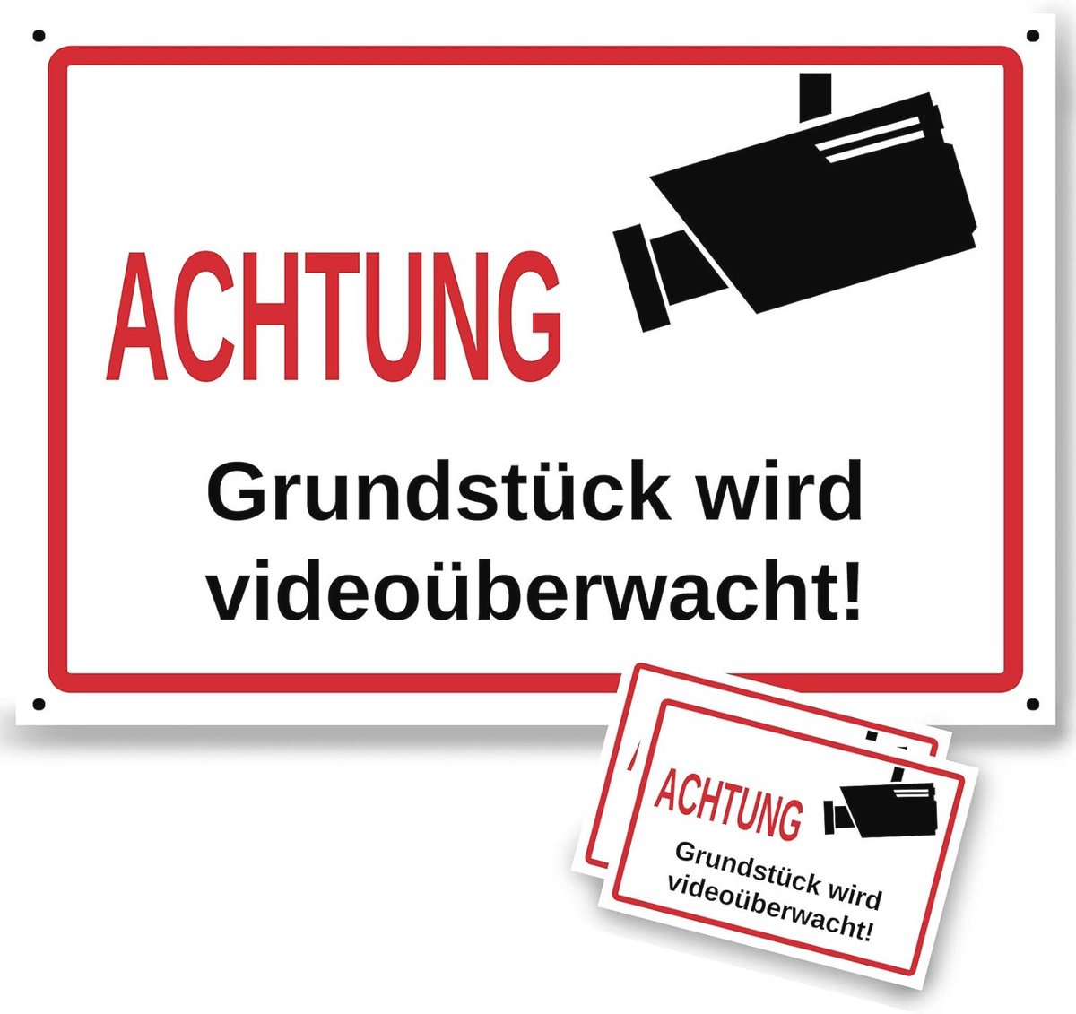 Hoogwaardige aluminium videobewaking bord 20 x 30 cm met boorgaten