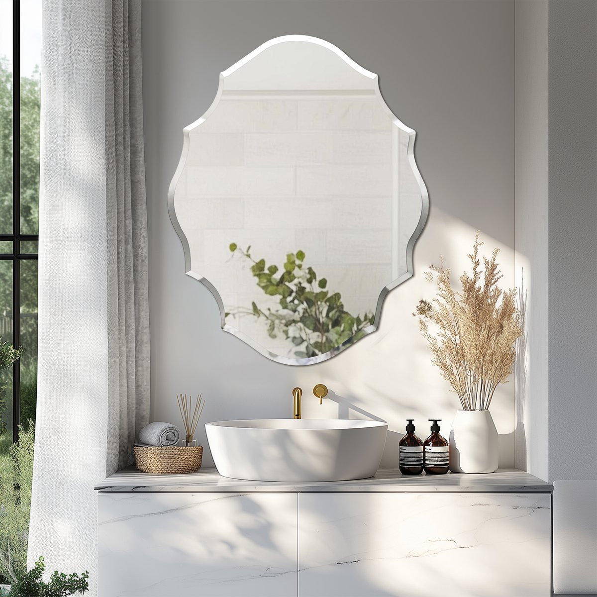 Artloge Wandspiegel - Onregelmatige - Frameloos - Beveled Rand - 56x71cm