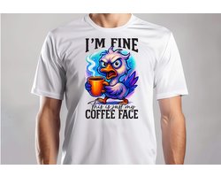 I’M FINE THIS IS JUST MY COFFEE FACE - T Shirt - MerryChristmas - ChristmasVibes - Funny - Sarcasm - VrolijkKerstfeest - Kerstmis - Grappig - Sarcasme