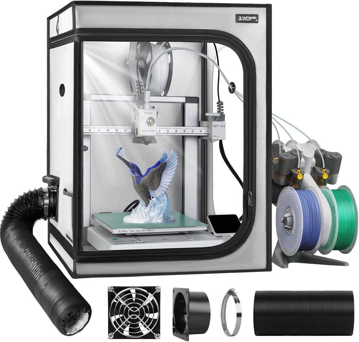 Upgrade Behuizing voor 3D-Printer met Ventilatiekit – Geluidsreductie, Vuurvast & Stofdicht, Ideaal voor Verbeterde Afdrukkwaliteit en Constant Temperatuurbeheer