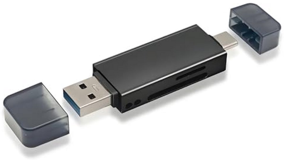 Type-C en USB 3.0 naar SD en TF Kaartlezer voor Tablet, Camera en Laptop