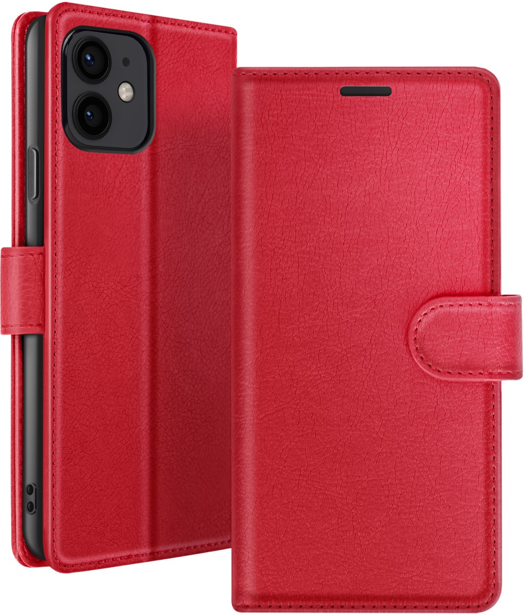 Zanae, Hoesje geschikt voor iPhone 12 mini - Wallet Case & Magneetsluiting, Rood