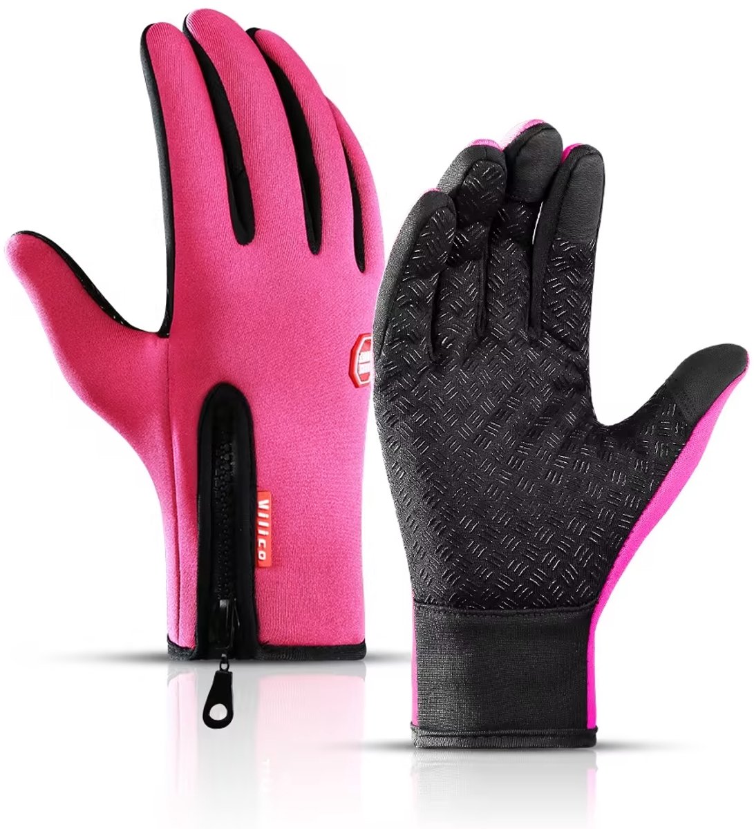 Handschoenen - Anti-slip - Touchscreen/touch-tip - Winter - Unisex - Maat S - Roze - Jonyx