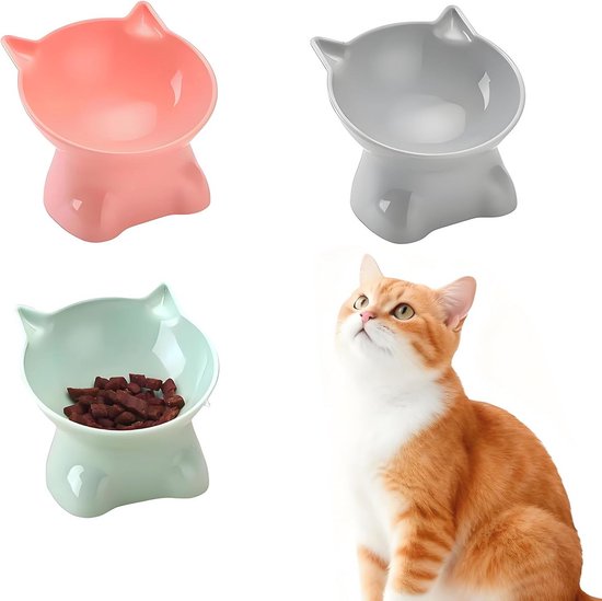 Yeexoxow Keramische verhoogde/verhoogde kattenvoerbak voor binnenkatten, anti-braken en beschermt de ruggengraat van huisdieren, schattig fruitthema gekantelde kattenschotel voor katten en kitten met Yeexoxow Keramische verhoogde/verhoogde kattenvoerbak voor binnenkatten, anti-braken en beschermt de ruggengraat van huisdieren, schattig fruitthema gekantelde kattenschotel voor katten en kitten met