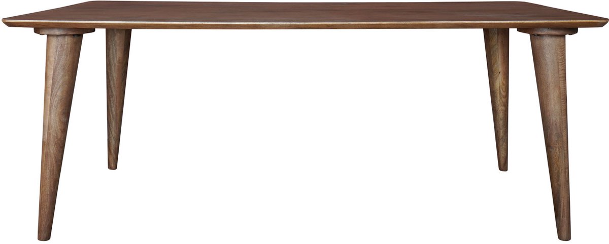 Home67 Eettafel Fred 220 x 100 cm - Mangohout - Rechthoek - Japandi - 6 tot 8 personen - keukentafel Bruin
