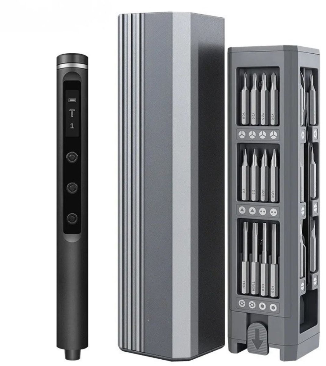 Equal to None - Elektrische Schroevendraaierset - Schroevendraaiers - 500 mAh - USB C - 5 koppelstanden - 42 hoogwaardige CRV + S2 bits - 180 rpm toerental - Oplaadbaar in 60 minuten - Grijs