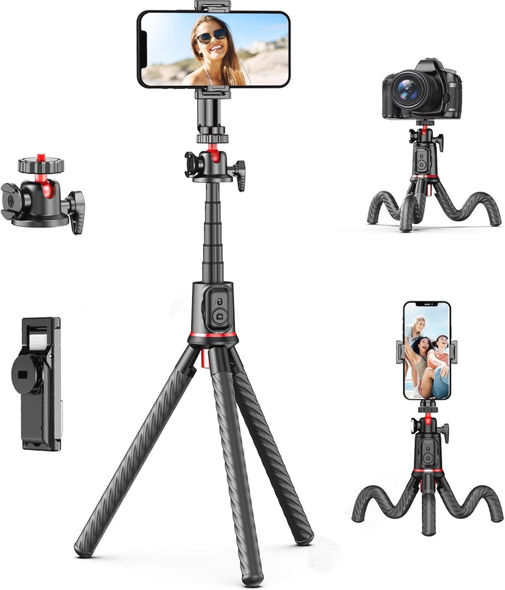 Mini Flexibele Smartphone Statief met Verlengstang voor Camera's en Telefoons