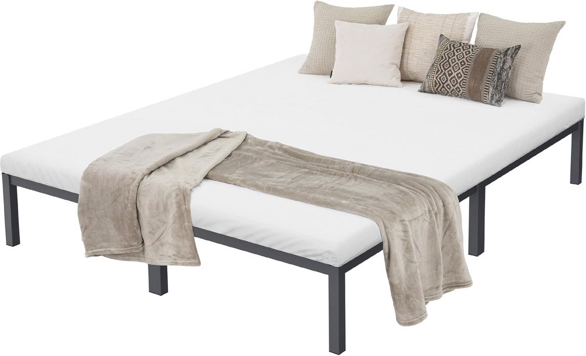 Metalen Bed 160x200 cm Antraciet met Eenvoudige Montage voor Tieners en Volwassenen