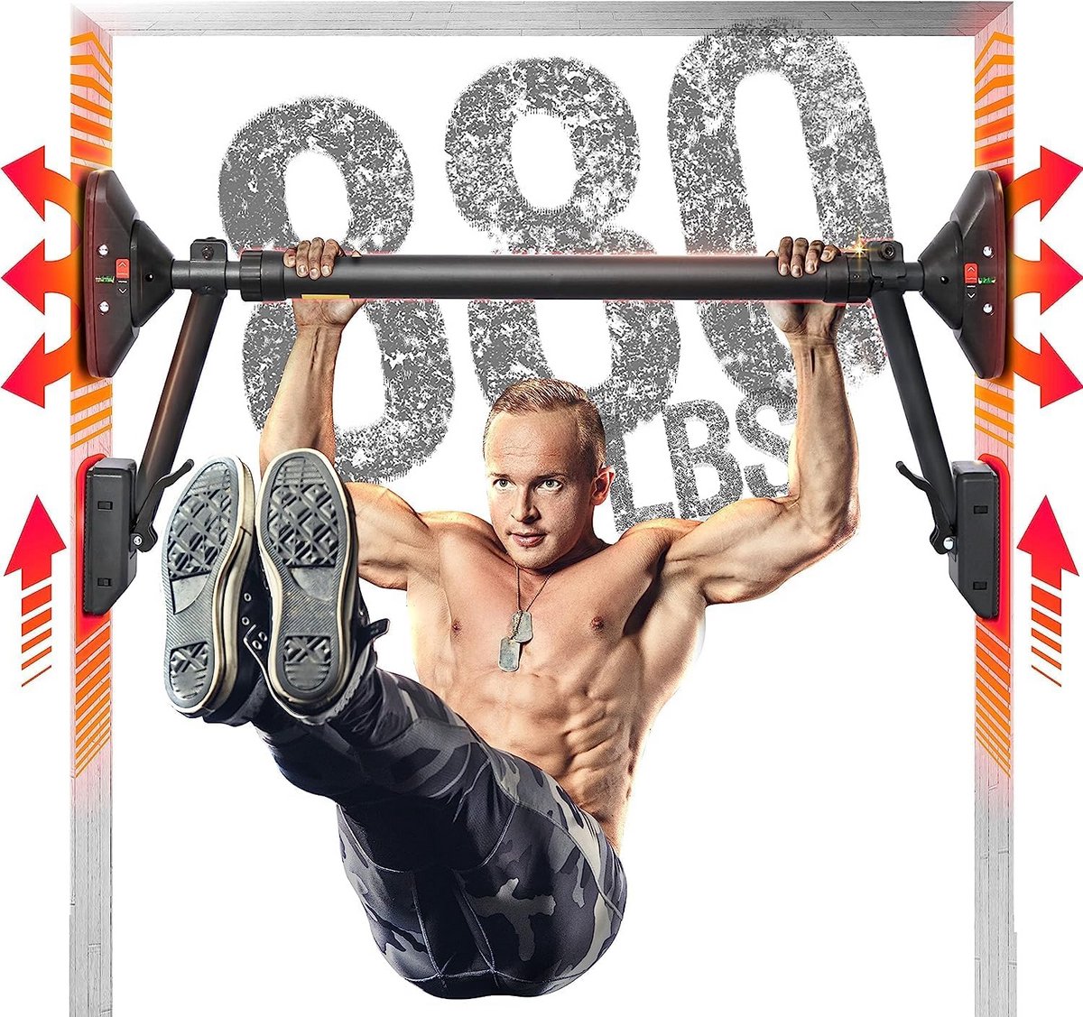 Pull Up Bar voor Thuis Fitness met Dubbele Veiligheidssluiting en Twee-Weg Ondersteuning