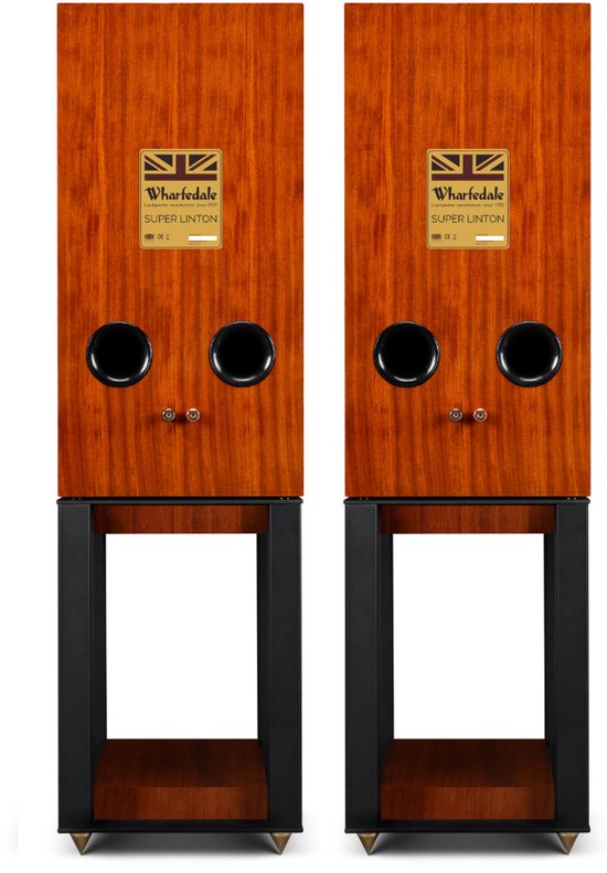 Wharfedale Super Linton Speakers & Super Linton Stands - Bundel - 3-weg, Kevlar Woofer, AMT Tweeter - Rijke Geluidskwaliteit - Iconisch Design - Mahogany/ Mahogany van Wharfedale — afbeelding 3