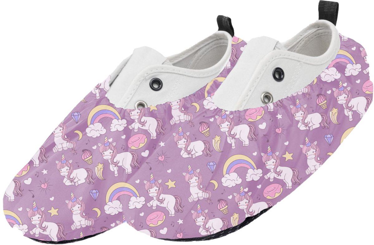 FEROCITY - Schoenovertrekken - Antislip, herbruikbaar - Unisex - Kinder - EU 25-30 - Polyester - Roze Eenhoorn
