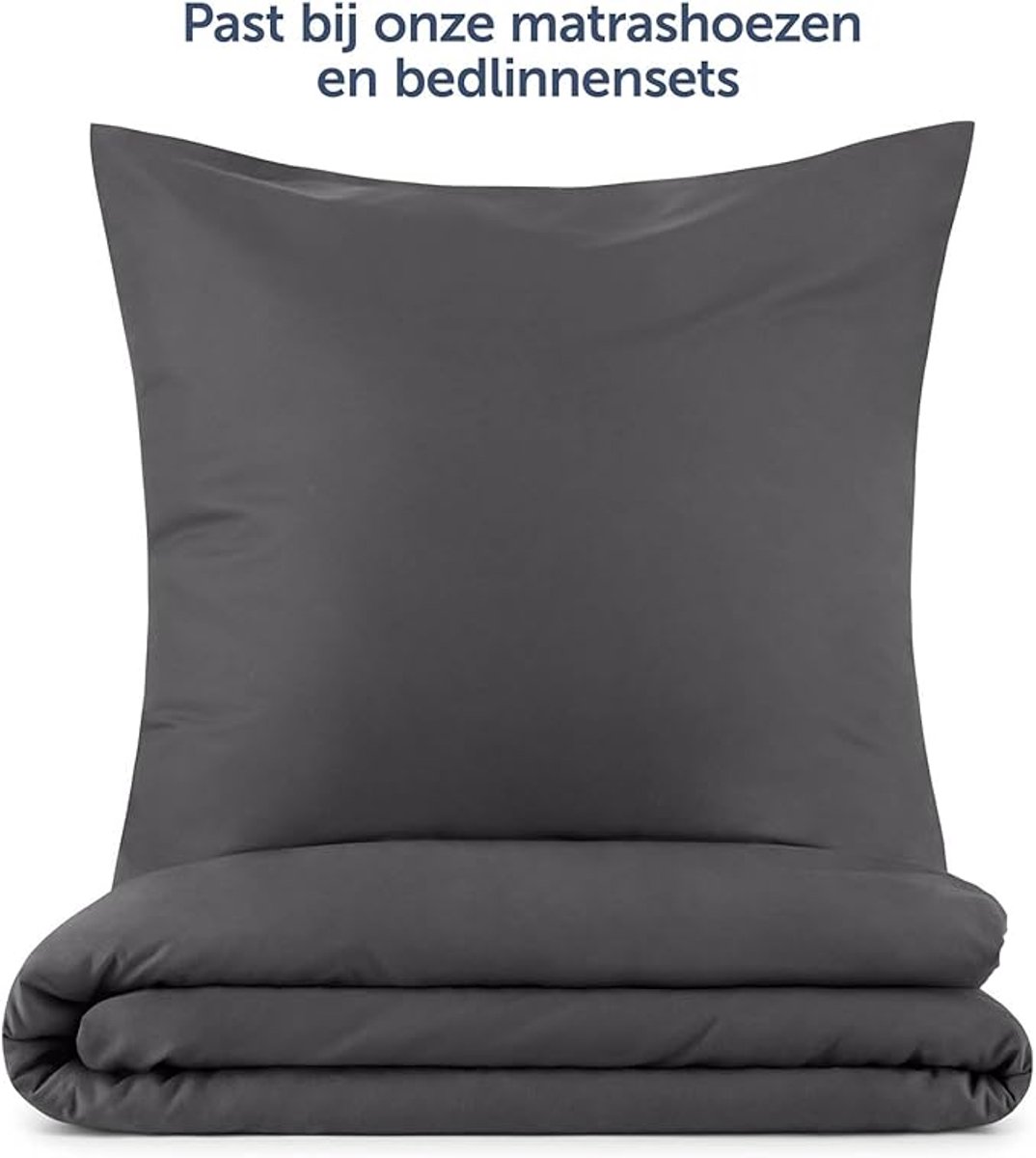 Famanu Set van 2 kussenslopen 40 x 60 – kussensloop, kussensloop van zachte, geborstelde microvezelstof, antraciet