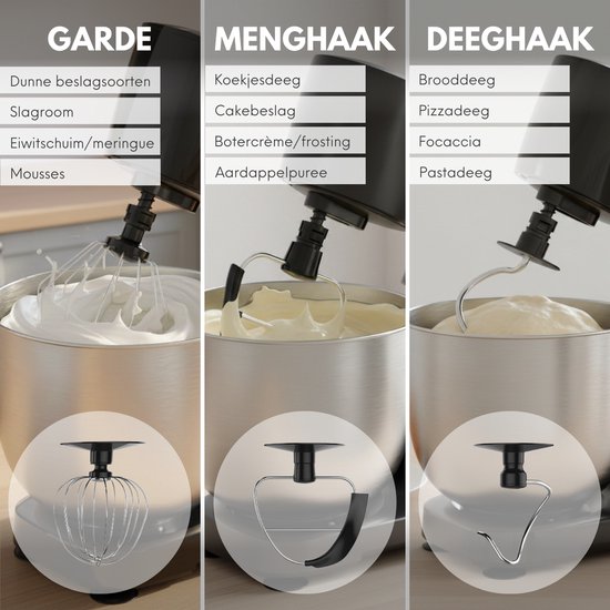 Keukenmachine Plus - Keukenrobot - Foodprocessor met 12 standen - Keukenmixer met RVS kom - 4,5L - COOK-IT van COOK-IT — afbeelding 4