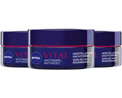 NIVEA Vital Nachtcrème Herstellend - 3 x 50 ml - Voordeelverpakking