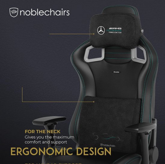 Ergonomische Gaming Stoel - F1 Design - Zwart - Set van 2 — afbeelding 5