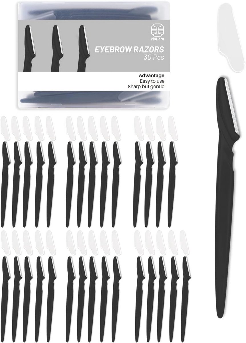 Wenkbrauwscheermes voor Dames - 30 Stuks Multifunctionele Gezichtsscheermessen