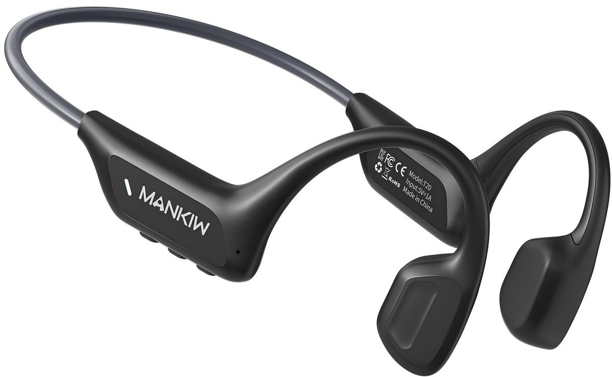MANKIW Bone-Conduction Koptelefoon – Draadloze Bluetooth 6.0 – Stabiele Verbinding – Professionele IP68 – Lange Batterijduur – Licht & Comfortabel – Voor Sport, Fitness en Dagelijks Gebruik