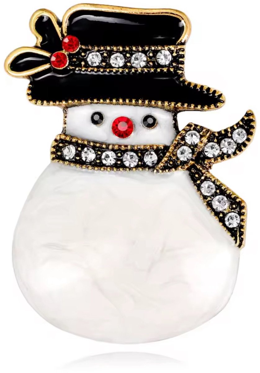 Borasi Sneeuwpop Broche | Roestvrijstaal | Broche | Dames Sieraden | Bruiloft | Elegant | Feestdagen |