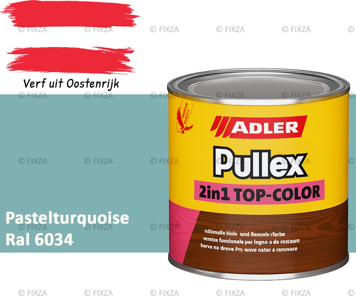 ADLER Pullex 2in1 Top-Color – Pastelturquoise – 2,5 Liter – Dekkende Houtverf Buiten – Zijdemat