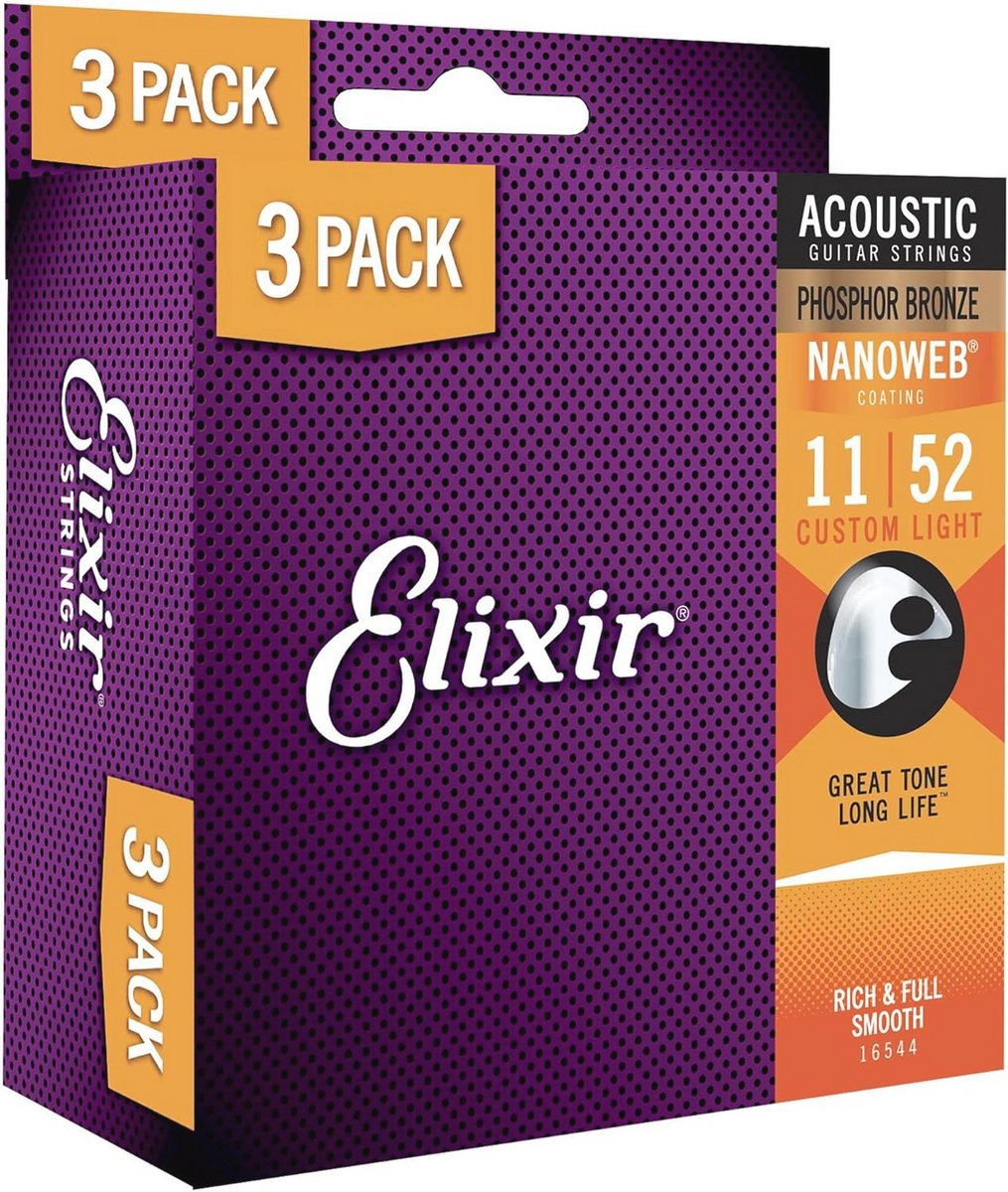 Fosfor Bronze Akoestische Gitaarsnaren 11-52 - 3-Pack