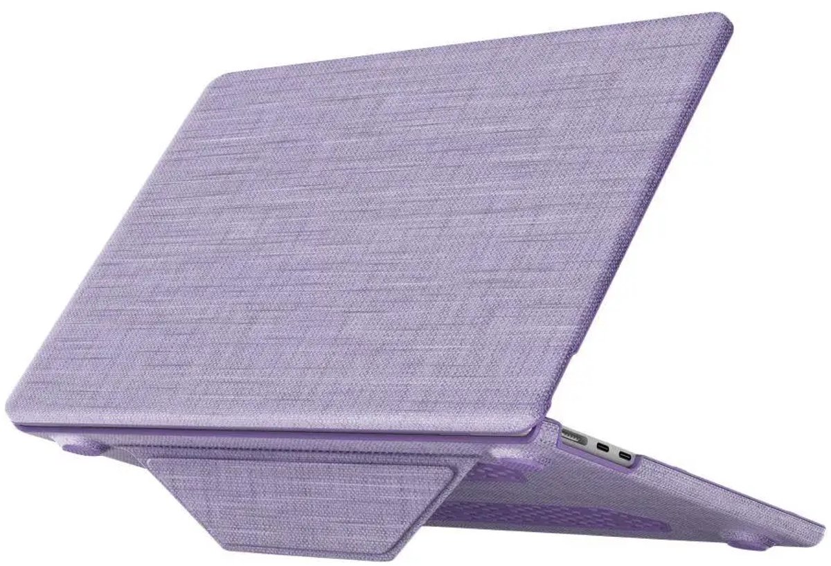 Eisenz Laptop Ultimate Hard Case - Macbook Pro 14 M3/M2/M1 (A2918/A2992/A2779/A2442) Laptop BumperCase TPU + Jeans Model - Purple