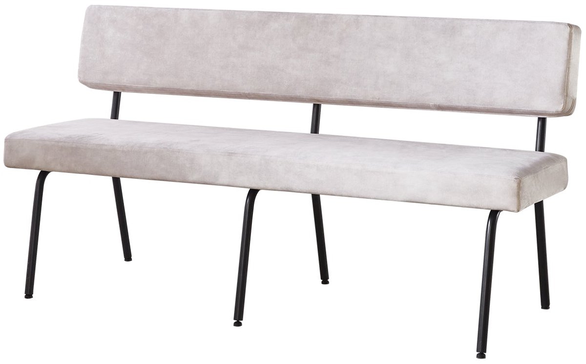 Lizzely Garden & Living Eetkamerbank Wendy 180cm wit velvet eetbank