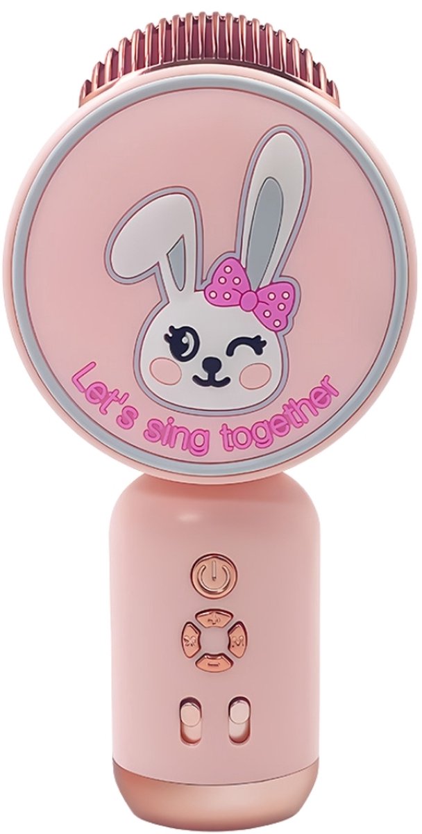 Fivesquare Kids Bunny Karaoke Microphone – Kinder Karaoke Microfoon met Bunny Design,Roze, Bluetooth 5.1, 5W Speaker & LED Licht