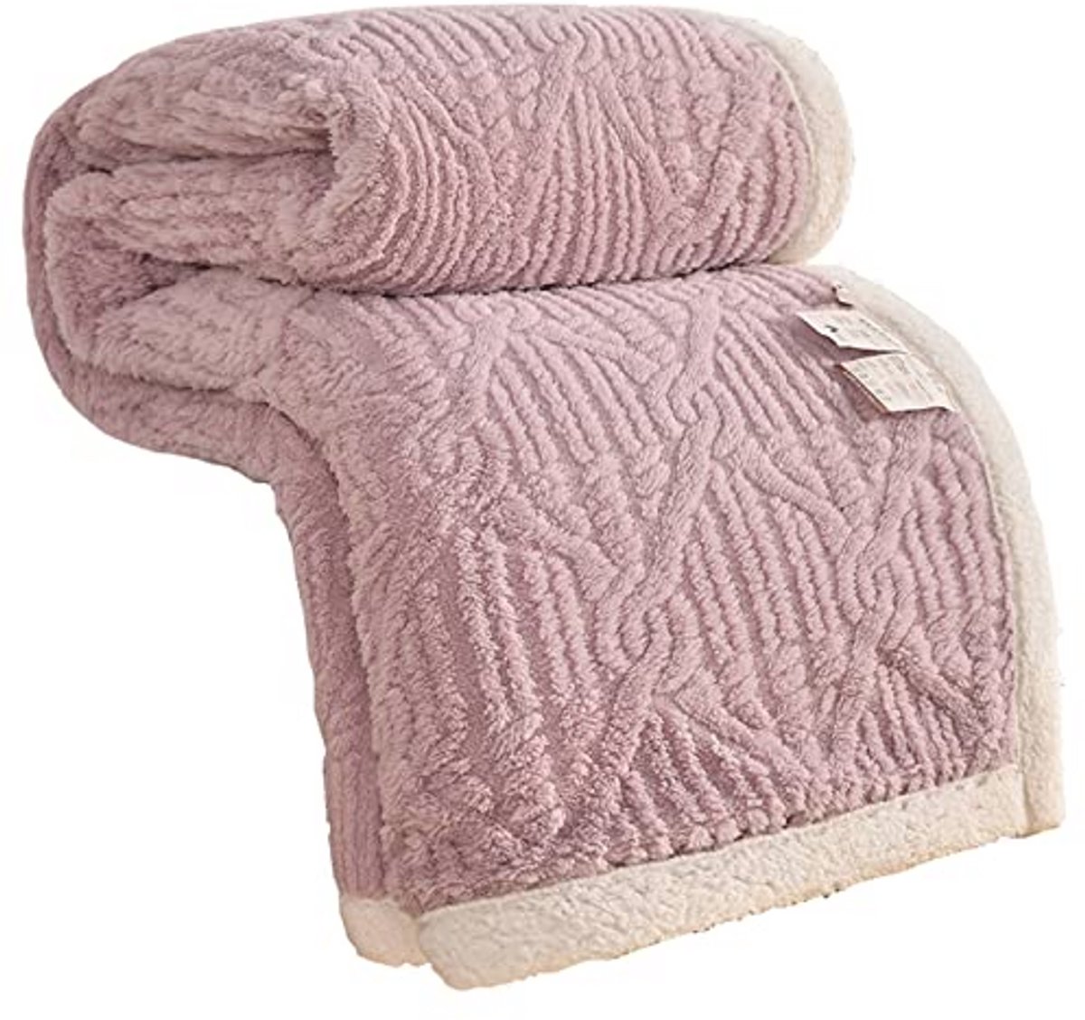 Superzachte Lila Sherpa Knuffeldeken - Gezellige Fleecedeken voor Bank en Bed, 200 x 230 cm