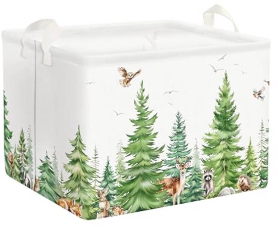 Clastyle Vrolijk kerstmis kinderwasmand met handvat opvouwbare kleding speelgoed opbergmand jongens meisjes opbergdoos voor babykamer badkamer, heilige nacht, 40 x 30 x 30 cm