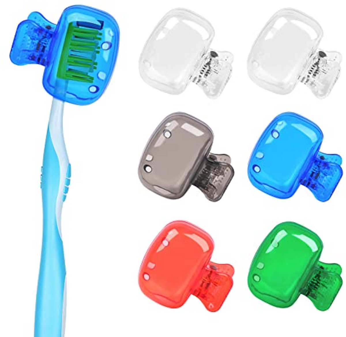 Set van 6 Draagbare Tandenborstel Covers voor Kinderen en Volwassenen - Tandenborstel Bescherming en Opslag - Ideaal voor Thuis en Reis