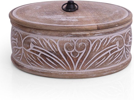 Handgemaakt houten Tortilla Warmer - Ideale Houder voor Chapati, Roti en Pannenkoeken - Natuurlijk Bruin — afbeelding 3