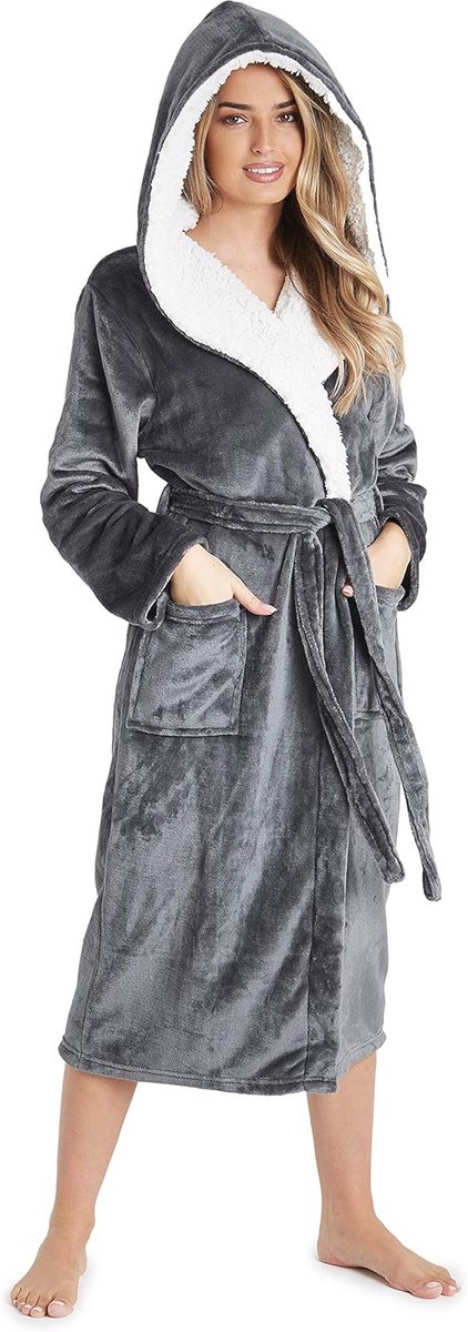 Zachte Pluche Damesbadjas voor Thuis en Loungewear