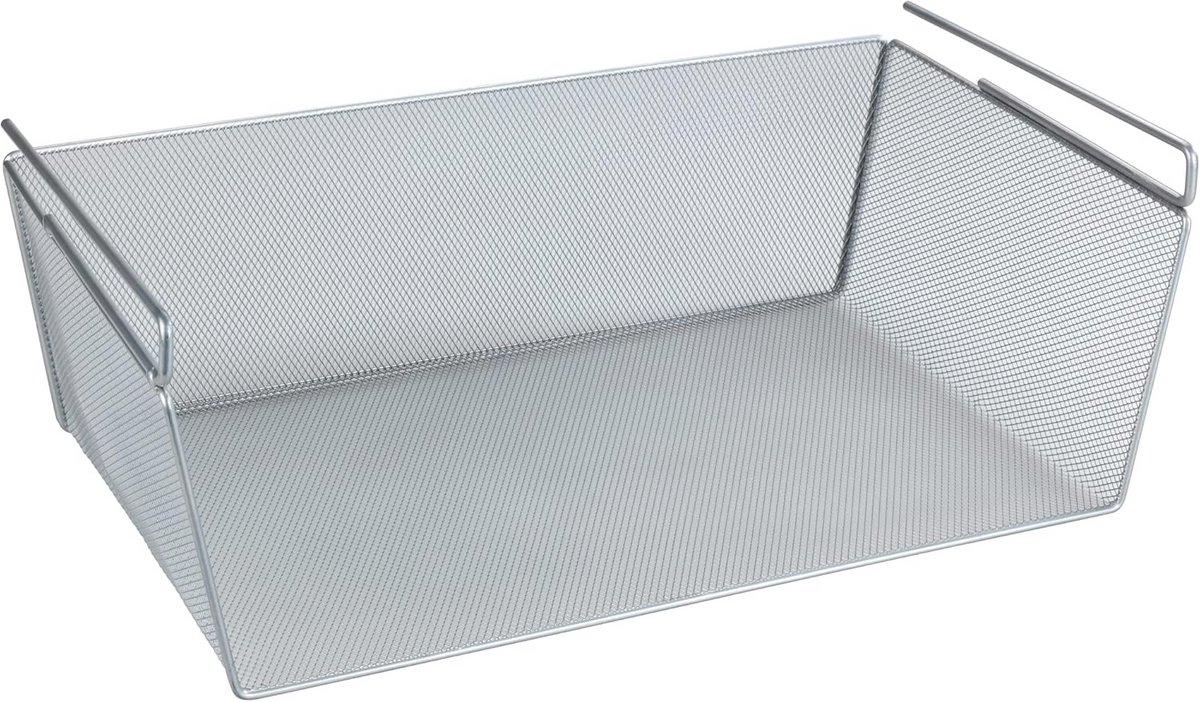 Hangmand L - Opbergmand voor Kasten, Metaal, 49 x 18 x 28 cm, Zilver