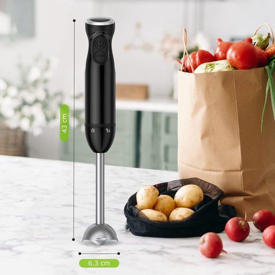 SNJY® Staafmixer - Handmixer - Mixer - 1000 W - Zwart van Merkloos — afbeelding 5