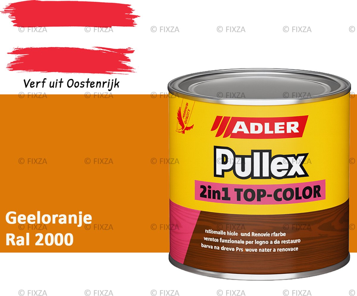 ADLER Pullex 2in1 Top-Color – Geeloranje – 0,75 Liter – Dekkende Houtverf Buiten – Zijdemat
