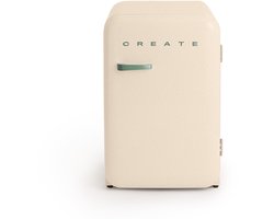 CREATE - Koelkast in retrostijl - Gebroken wit - Handvat Sage - FRIDGE RETRO 107L